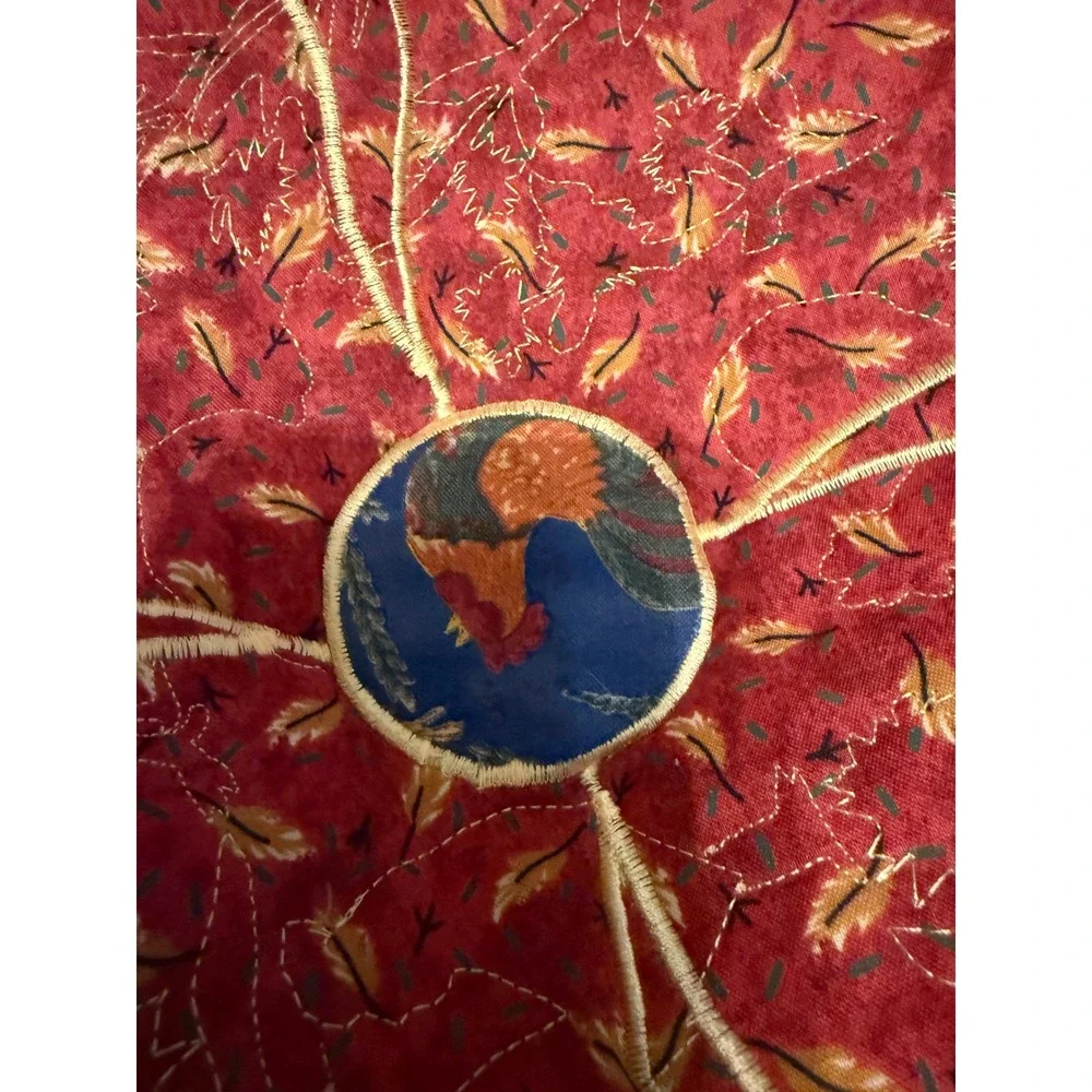 Set of 2 Vtg Quilted Fabric Bowl Cozies Country Farmhouse Rooster Paisley Blue
